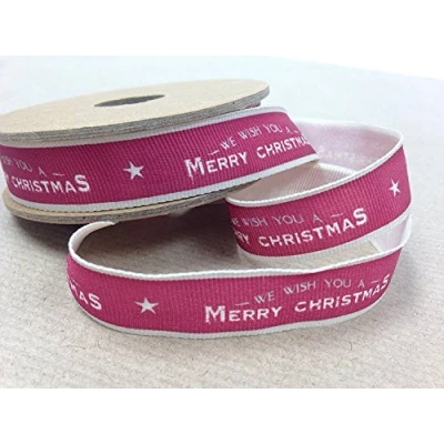 Image of East of India 3m Christmas Ribbon Red We Wish You Merry