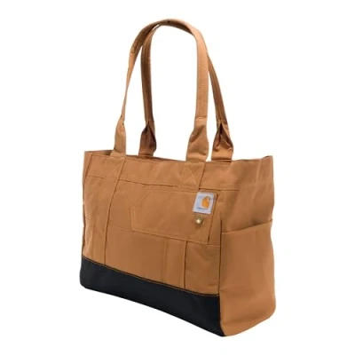 Image of Carhartt Horizontal Zip, Durable Water resistant Tote Bag With Zipper Closure, (Carhartt Brown), One Size, Zip Tote, Closure