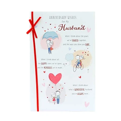 Image of UK Greetings Wedding Anniversary Card for Husband Sweet Design