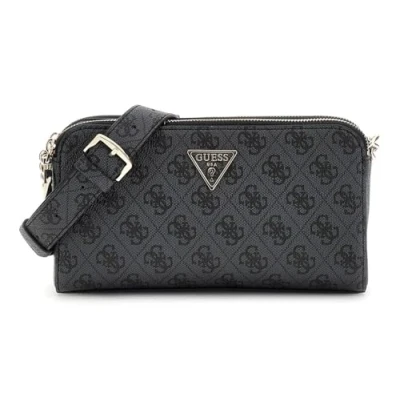 Image of Guess ECO Erica Status Crossbody Across body bag, Women&#039;s, Size: One Size, Coal logo