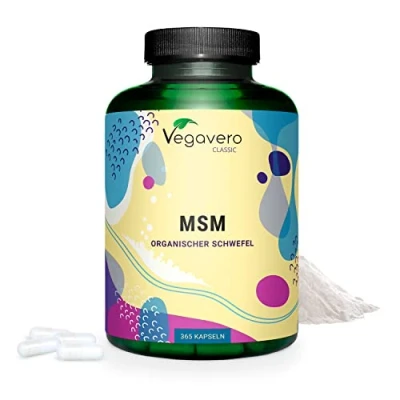 Image of Vegavero MSM Capsules 2000 mg Distilled Organic Sulphur NO Additives &amp; Non GMO Lab Tested Methylsulfonylmethane Supplements 365 Vegan