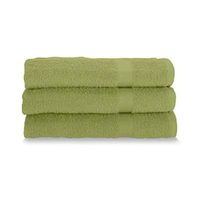 Image of Gabel Face Towels, Pure Cotton Hydrophilic Sponge, 60 x 100 cm, Moss, Set of 3