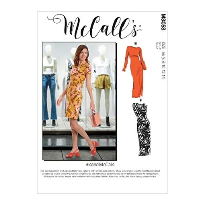 Image of McCalls Pattern M8058A5 Misses&#039; Knit Pullover Dresses A5 (6 8 10 12 14), Various