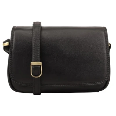 Image of Lloyd Baker Genuine Leather Crossbody Bag, Soft Shoulder Handbag with Adjustable Strap, Compact Size Multiple Compartments, AMRITSAR (BLACK)
