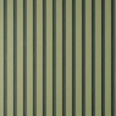 Image of Acoustic Wood Panels Sage Green Wallpaper Modern Contemporary Stylish Trendy Bedroom Living Room Feature Wall