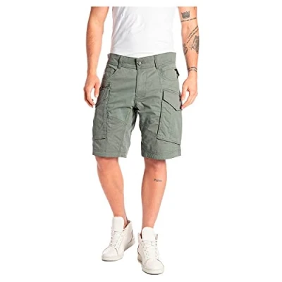 Image of REPLAY Men&#039;s M9907 Joe Short Comfort Cotton Twill, Aviator Green 703, 29W