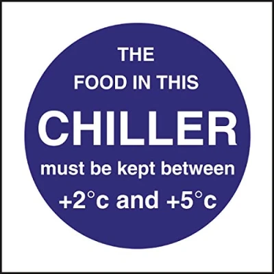 Image of Food In This Chiller Sign Notice Safety Plaque Poster Commercial 100X100mm