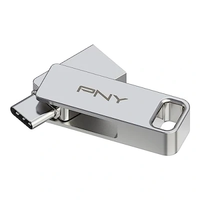 Image of PNY 64GB DUO LINK USB 3.2 Type C Dual Flash Drive for Android Devices and Computers External Mobile Storage Photos, Videos, More 200MB/s