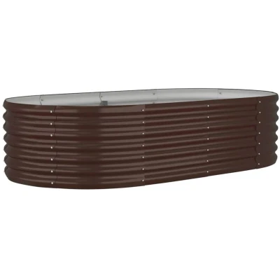 Image of vidaXL Garden Raised Bed Powder coated Steel 152x80x36 cm Brown