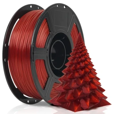 Image of FLASHFORGE Xmas Series Rapid PLA Filament Aurora Red, High Flow Speedy 3D Printer Max 500mm/s Speed Printing, Radiated Unparalleled Brilliance, Twinkling and Ultra Smooth Finish