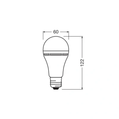 Image of OSRAM LED bulb E27 8W matt 4000K rechargeable battery emergency light