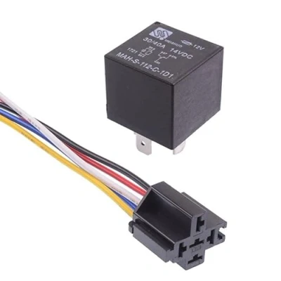 Image of 12V Automotive Changeover Relay W/Diode 40A 5 Pin SPDT with Socket Harness Auto Car