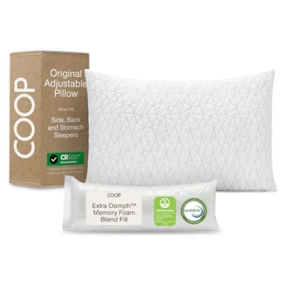 Image of Shredded Memory Foam Pillow with Bamboo Cover by Coop Home Goods Made in the USA QUEEN 50x76
