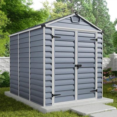 Image of 6&#039; x 8&#039; Palram Canopia Grey Skylight Plastic Shed (1.85m 2.29m)