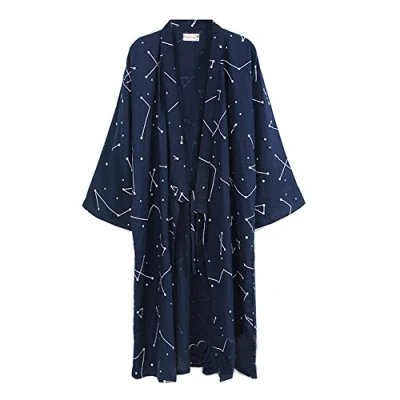 Image of thefancypumpkin Jinbei Men&#039;s Japanese Yukata Kimono, Marine869, L