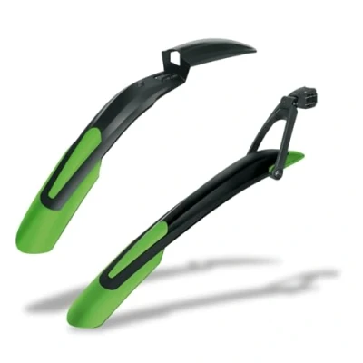 Image of SKS GERMANY BLADE set green 26&quot; 29&quot; mudguard with quick release fastening, bicycle splash guard (ideal accessories for mountain bikes, consisting of SHOCKBLADE &amp; X BLADE),