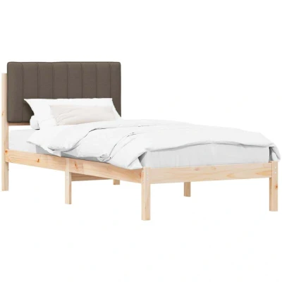 Image of vidaXL Bed Frame with Upholstered Headboard Taupe 90 x 190 cm