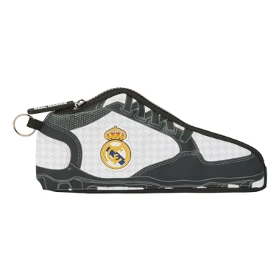 Image of Safta Real Madrid 1ª EQUIPACIÓN 24/25 School Shoe Pencil Case, Children&#039;s Ideal for Age Children, Comfortable and Versatile, 24 x 2 10 cm, White/Grey, Estándar, Casual
