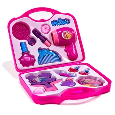 Image of KTS Its Girls Stuff Fold Open Plastic Vanity Case Play Set Pretend Beauty Toys