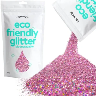 Image of Biodegradable Glitter Pink Holographic Eco Friendly Plant Based Bio Fine for Face Body Hair Craft Resin Festival Makeup Eyeshadow 100g / 3.5oz