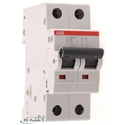 Image of ABB S202M C32 Miniature Circuit Breaker, 2 Pole, Type C, 10/15kA Breaking Capacity, 32 Amp Current (2CDS272001R0324)