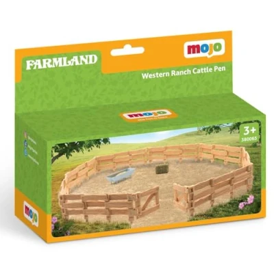 Image of MOJO Western Ranch Cattle Pen Playset Hand Painted Toy Figure Farm &amp; Horses Collection True to Life Highly Detailed Designed in UK