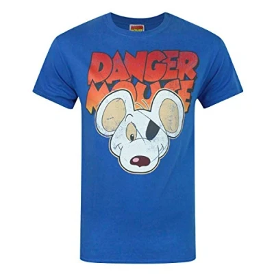 Image of Official Danger Mouse Face Men&#039;s T Shirt (S)