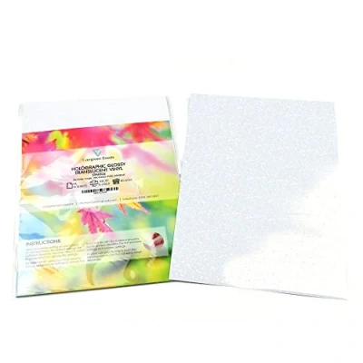 Image of Evergreen Goods A4 Quality Glossy Transparent Self Adhesive Vinyl Inkjet Printable Make Your own Stickers Sticky Back Clear PVC Non Waterproof Print (Holographic Stars (10 Sheets))