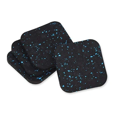 Image of SCSpecial Treadmill Mat 4 Pieces Exercise Equipment Mats Shock Absorbing Rubber Pads for Carpet or Floor Protection