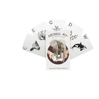 Image of Octagon Studio Animal 4D+ Augmented Reality Flashcards Interactive Learning for Kids, Educational Wildlife and Alphabet Cards, STEM Toy Ages 3 7