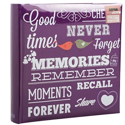 Image of Purple Memo Slip In Photo Album 10 x 15 cm For 200 Photos Memories Arpan
