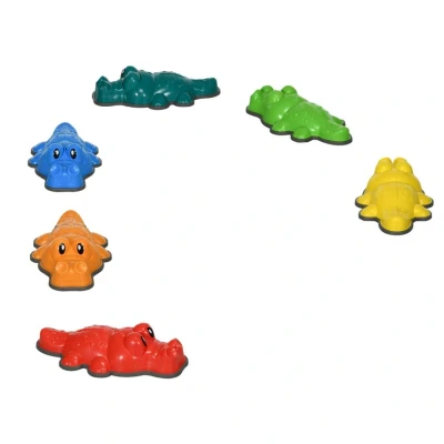Image of ZONEKIZ Kids Stepping Stones, 6PCs Balance River Crocodile Designed Sensory Toy with Anti Slip Edge, Indoor Outdoor Obstacle Courses, Stackable
