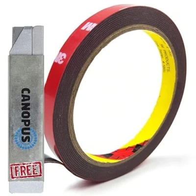 Image of CANOPUS 3m Double Sided Tape Heavy Duty 4218P 5mm x Waterproof Automotive Strong Sticky for LED Strips, Indoor &amp; Outdoor