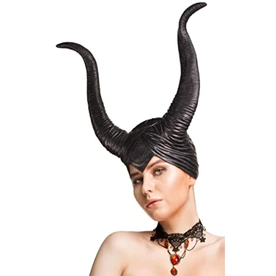 Image of Balinco Horns Latex Hat, Halloween Costume Ladies, Gothic, Cosplay, Devil Costume, Headband, Witch Carnival, Fancy Dress