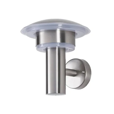 Image of LED Outdoor Wall Light &#039;Lillie&#039; (Modern) in Silver Made of Stainless Steel (1 Source,) from Lindby lamp for Exterior/Interior Walls, House, Terrace und Balcony