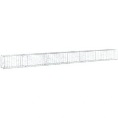 Image of vidaXL Gabion Basket with Cover 600x50x50 cm Galvanised Iron