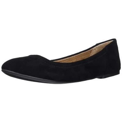 Image of Amazon Essentials Women&#039;s Belice Ballet Flat, Black Microsuede, 9 UK