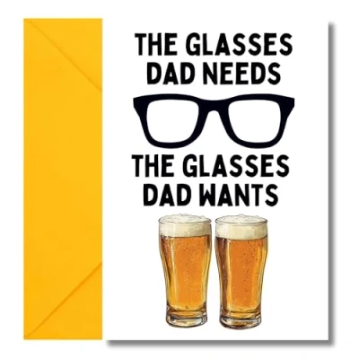 Image of LimaLima Dad Birthday Card Funny The Glasses Needs &amp; Wants From Son Or Daughter