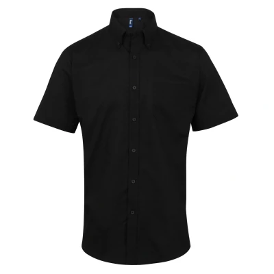 Image of Premier Mens Signature Oxford Short Sleeve Work Shirt (Black) Size 17 inch