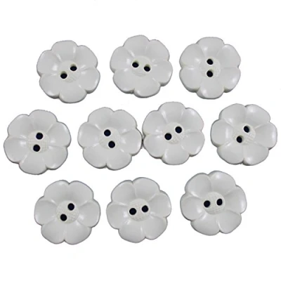 Image of Large Daisy Flower Feature Button 22mm Pack of 10 (Cream)