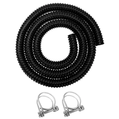 Image of 25mm (1&quot;) Corrugated Pond Pipe and Connector kit Ideal to Join Two Water Tanks/Butts (2m + 2 Double Wire)