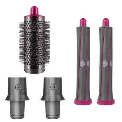 Image of 5 in 1 Long Hair Curling Barrels+Round Volumizing Brush Attachment for Dyson Airwrap Styler Supersonic Dryer Attachment, Accessories Multiple Styles