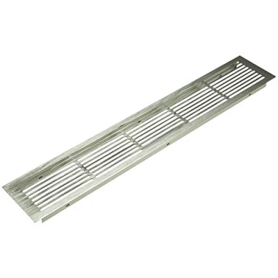 Image of Kitchen Bedroom Vent Grill Air Grate Plinth Worktop Heat 500 x 86 mm (Stainless Steel Effect)