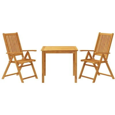 Image of vidaXL 3 Piece Garden Dining Set Solid Wood Acacia