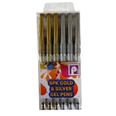 Image of Gold and Silver Gel Pen Pack of 6 by Pennine