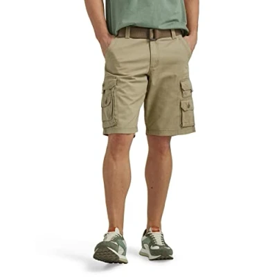 Image of Lee Men&#039;s Big tall Dungarees Belted Wyoming Shortbig ?? ???? ??????????? ????b cargo shorts, Khaki, 44 UK