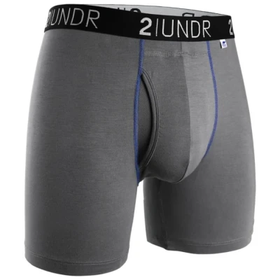 Image of 2UNDR Swing Shift Boxer Shorts Size S Men&#039;s Grey Baselayers for Ultimate Comfort &amp; Performance in Running