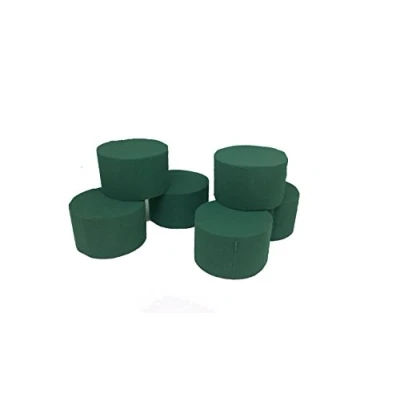 Image of FLORIST SUPPLIES Oasis Type Wet Floral Foam Cylinders Rounds for Fresh Artificial Flowers 8cm x 5cm (Pack of 12)