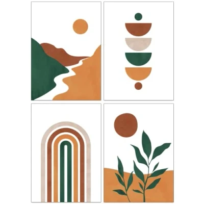 Image of 32 Abstract Blank Greeting Cards with Envelopes made from Recycled Paper (Earth Colours)