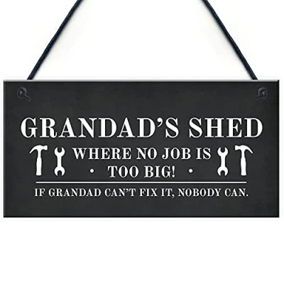 Image of RED OCEAN Grandads Shed Sign Hanging Garden Plaque Funny Gift For Men